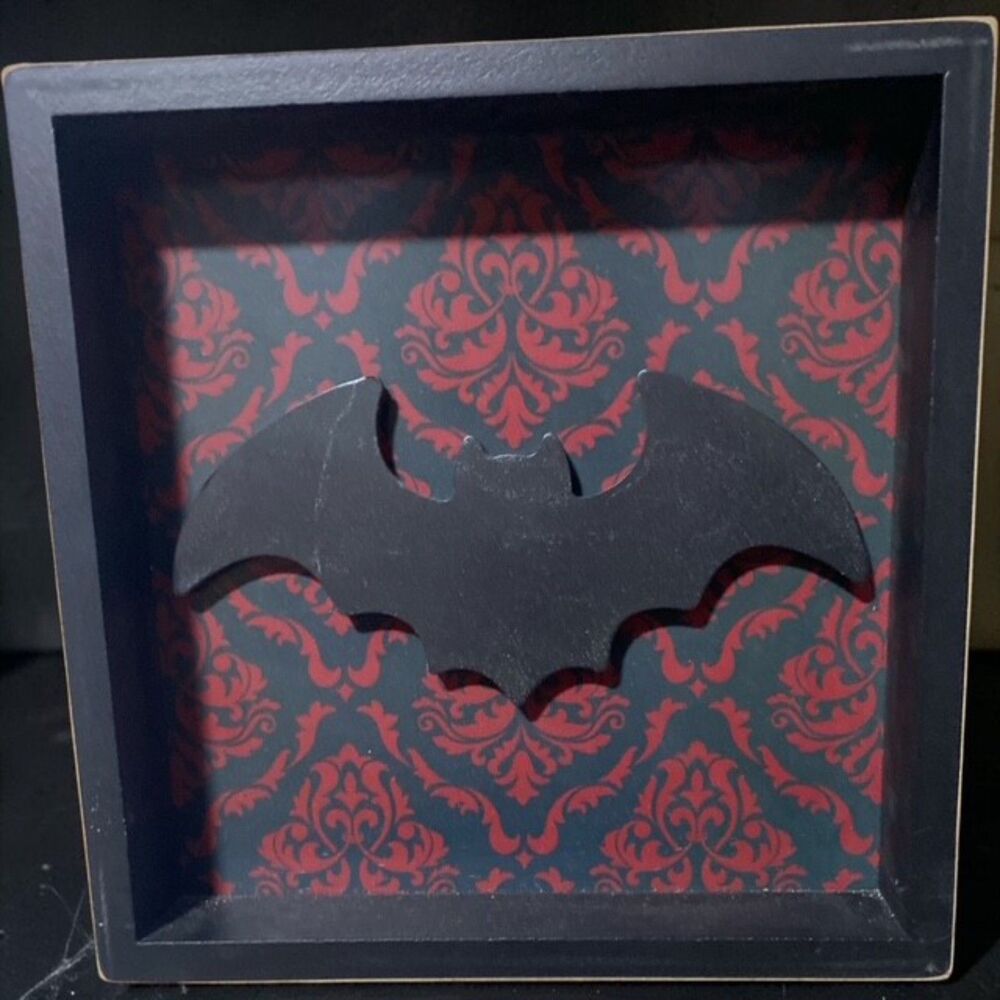 Vintage Wooden Bat Shadow Box,